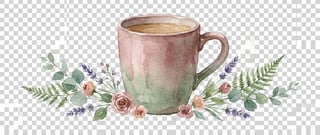 Boho Watercolor Chai Mug Illustration