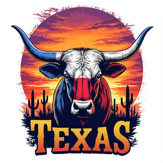 Vibrant Texas Longhorn T-Shirt Design