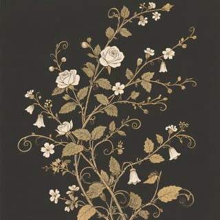 Dark Academia Floral Illustration