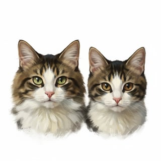 Digital Oil Painting of Two Cats