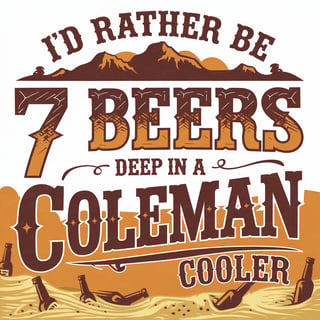 7 Beers Deep Western Style Poster