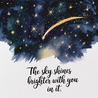Serene Watercolor Night Sky