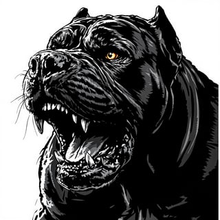 Monochrome Cane Corso Illustration