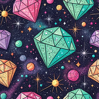 Vivid Neon Gemstone Pattern