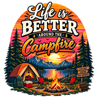 Retro Sunset Camping T-Shirt