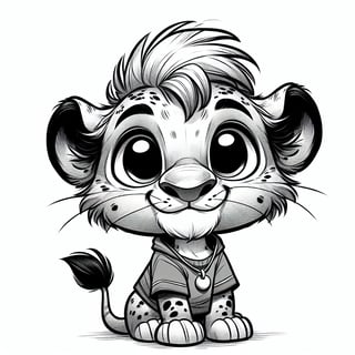 Cute Cartoon African Lion Cub