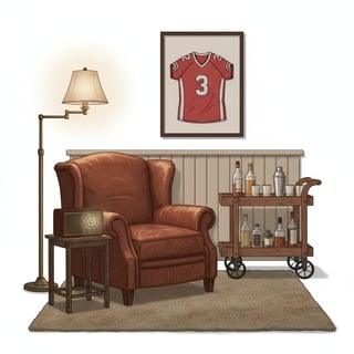 Cozy Vintage Man Cave Interior