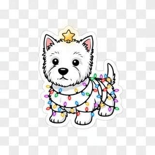 West Highland White Terrier in Christmas Lights