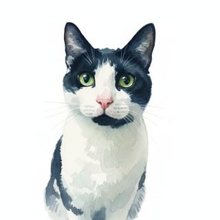 Watercolor Cat Portrait