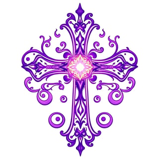 Violet Fantasy Cross Illustration