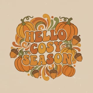 Retro 70s Hello Cosy Season Design