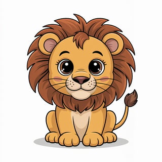 Cute Animated Nursery Art Lion