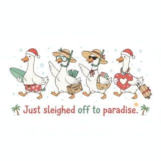 Christmas Honeymoon Geese Design