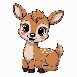 Cute Animated Nursery Deer Art