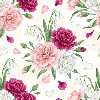 January Birth Month Flower Pattern
