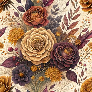 Rustic Autumn 3D Flower Design