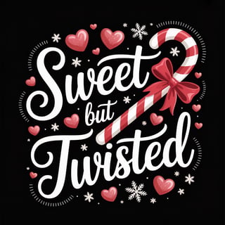Holiday Candy Cane Text Art