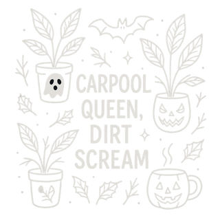 Spooky Plant Mom Line-Art Tee Design