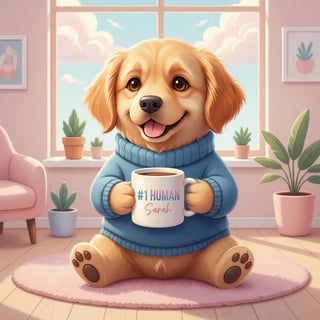 Cartoon Pet with #1 Human Coffee Mug