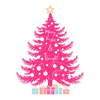 Minimalist Pink Christmas Tree Illustration