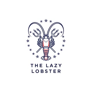 Minimalist Lazy Lobster Logo