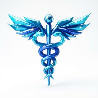3D Low Poly Caduceus Emblem