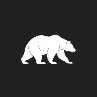 Minimalist White Bear Silhouette