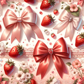 Romantic Strawberry Coquette Pattern