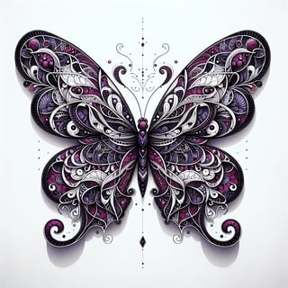 Ornate Purple Butterfly Illustration