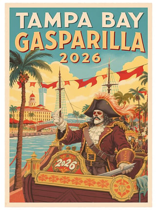 Vintage Gasparilla Festival Poster 2026