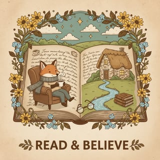 Whimsical Book Illustration with Fox