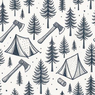Minimal Line-Art Forest Survival Design