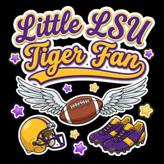 Little LSU Tiger Fan T-Shirt Design