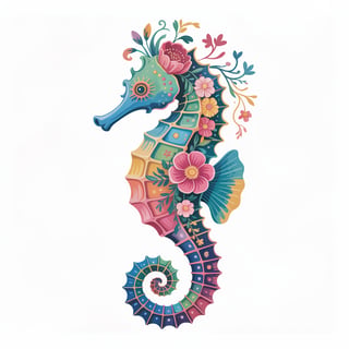 Colorful Boho Seahorse Design