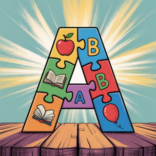 Letter A in Alphabet Puzzle