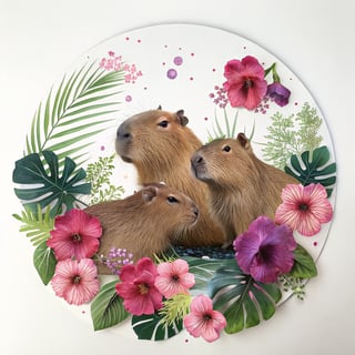 Pink Tropical Capybaras