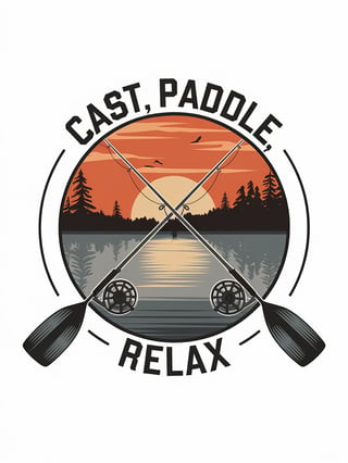 Sunset Fishing Badge Design