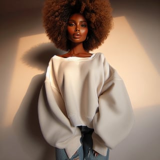 Beautiful Curvy African American Girl Mock-up