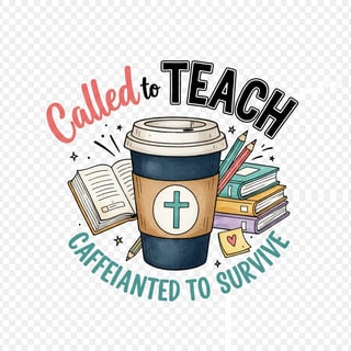 Teacher Coffee Faith PNG Design