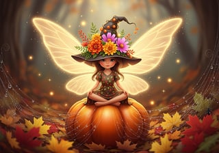Adorable Halloween Fairy Illustration