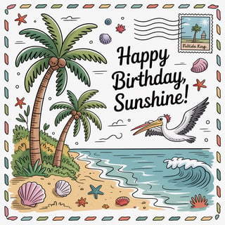 Florida Keys Icon Doodle Collage
