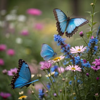 Vintage Blue Morpho Butterfly Illustration
