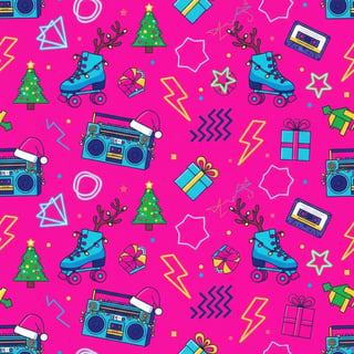 Retro 80s Christmas Pattern