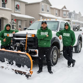 Mexican Snow Removal Workers with Ford F-550