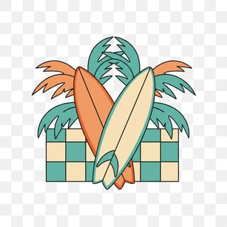 Animated Crossed Surfboards Clip-Art