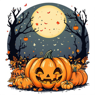 Kawaii Pumpkin T-Shirt Design