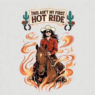 Western Cowgirl Menopause T-Shirt Design