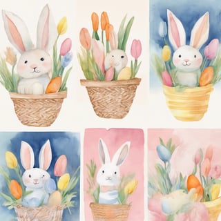 Easter Watercolor Collage Art