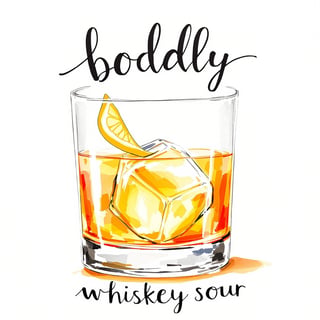 Hand Drawn Whiskey Sour Illustration