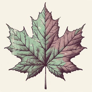 Pastel Goth Maple Leaf Illustration